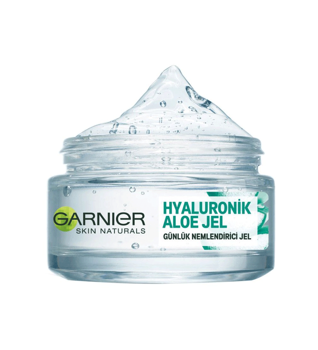garnier-hyaluronic-aloe-jel-moisture-face-50ml ژل مرطوب کننده و آبرسان عمیق روزانه حاوی عصاره آلوئه ورا و هیالورونیک اسید حجم 50 میل گارنیر