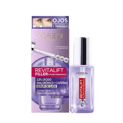 دور-چشم-لورال-Loreal-مدل-Revitalift-Filler-حاوی-هیالورونیک-اسید-2.5%-حجم-20-میل