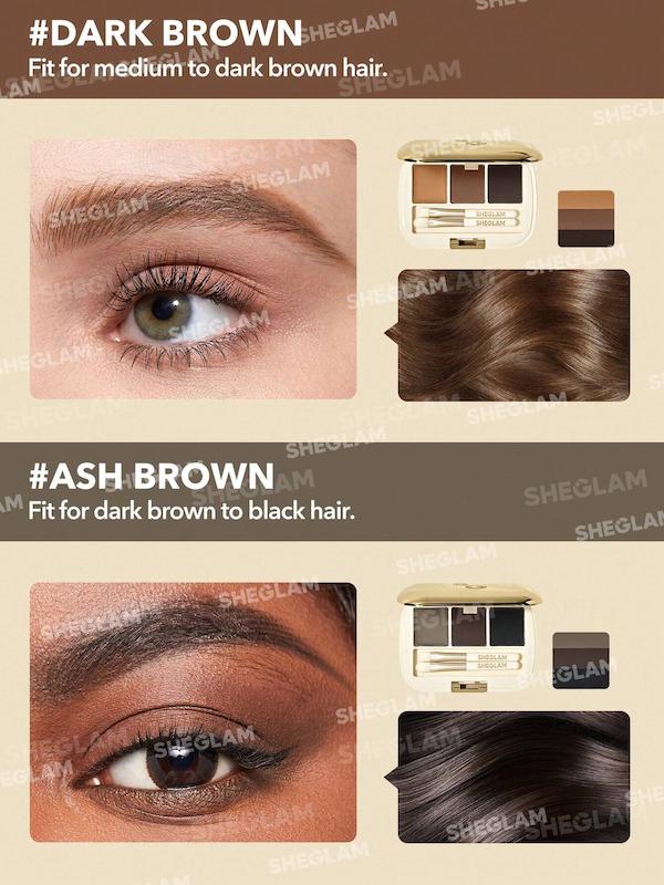 پالت سایه ابرو شیگلم مدل FULL-FILLED رنگ 102ASH BROWN - تصویر 5