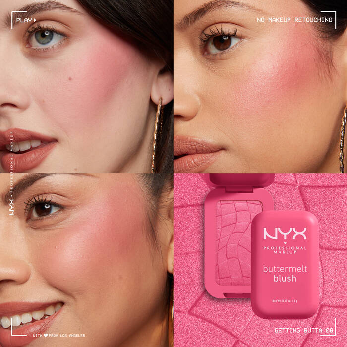 رژ گونه پودری نیکس NYX مدل Buttermelt Blushm رنگ Getting Butta شماره BMBL08 - تصویر 2
