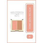 پالت رژ گونه پودری دوتایی گلدن رز Golden Rose مدل Iconic Duo رنگ Rose And Nude شماره 01 - تصویر 2