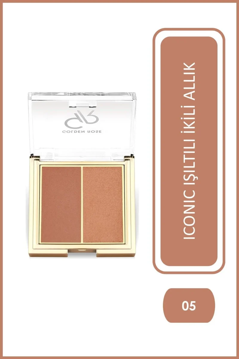 پالت رژ گونه پودری دوتایی گلدن رز Golden Rose مدل Iconic Duo رنگ Warm Pearl شماره 05 - تصویر 2