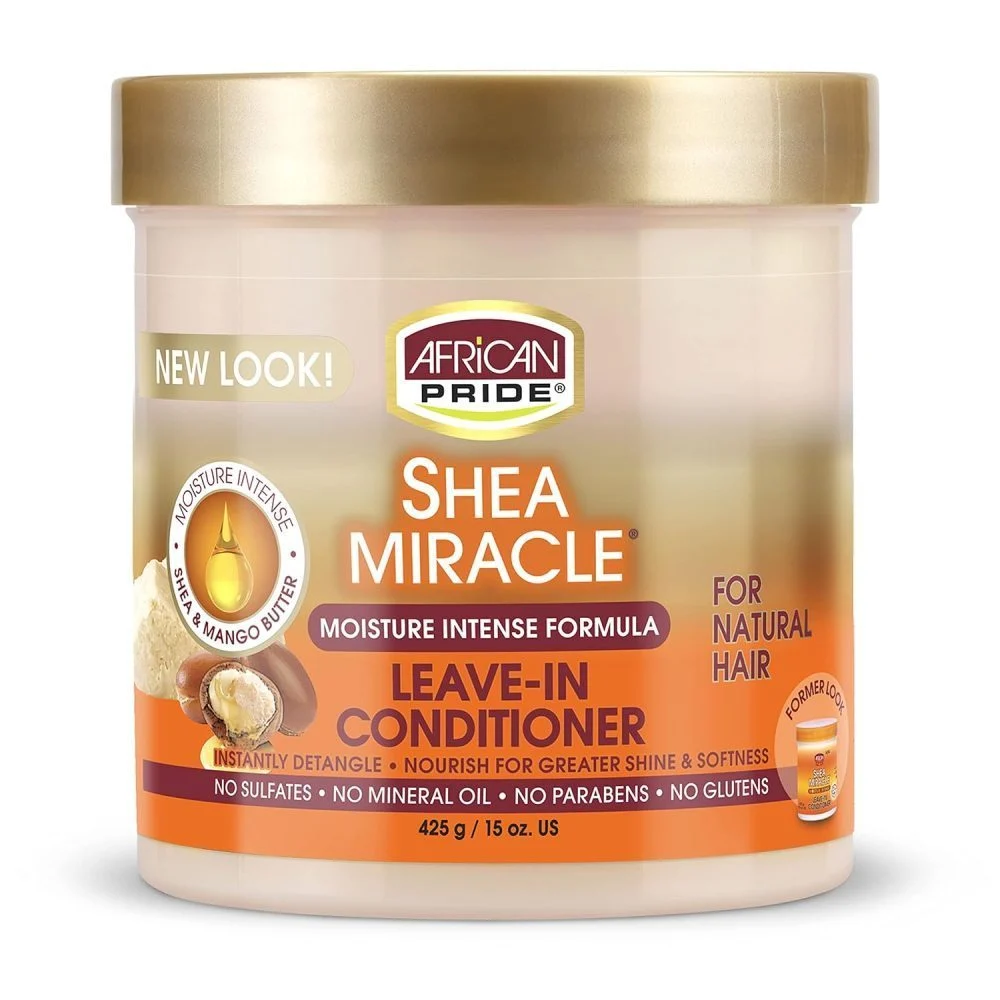 181a93ac5db3c3139eecc4d864fb9ab3.webp نرمکننده بدون آبکشی و ضدشکنندگی آفریکن پراید African Pride Shea Miracle Leave-In Conditioner - تصویر 1