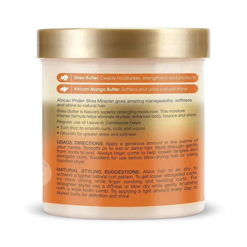نرم‌کننده بدون آبکشی و ضدشکنندگی آفریکن پراید African Pride Shea Miracle Leave-In Conditioner - تصویر 2